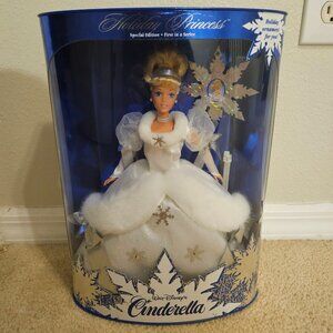 NRFB MATTEL WALT DISNEY CINDERELLA PRINCESS HOLIDAY BARBIE DOLL 16090